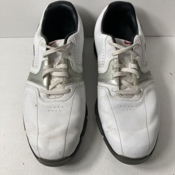 NIKE Lunarlon Golf Shoes White/Silver 551456-100 Men's Size 10.5 - Picture 2 of 7